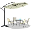 Froadp Ø300cm Parasol Pliants En Aluminium Déporté Excentré De Plage Réglable En Hauteur Avec Protection UV40+ Parasol Pour Patio Jardin Piscine(Beige)