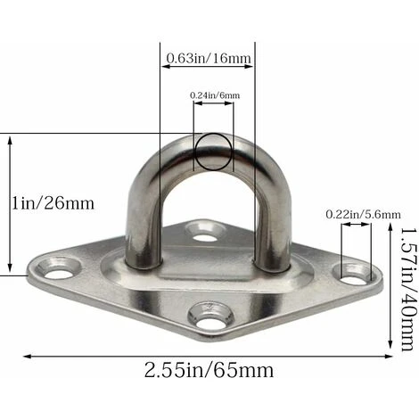 Pontet En Acier Plaques à œillets En Acier Inoxydable Acier Inoxydable Bateau Oeil Plaque Kit De Fixation Pour Voile De Jardin Pour Terrasse En Bois – Image 2