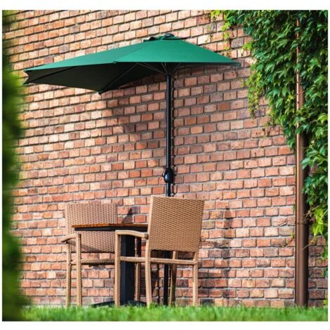 Demi Parasol Parasol De Balcon En Forme De Demi-Lune 270 X 135 Cm SPF 50+ – Image 5
