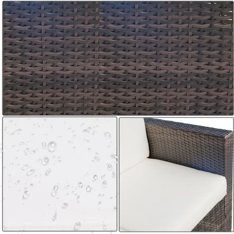 OUTSUNNY Canapé De Jardin 2 Places Canapé Droit 4 Coussins Déhoussables 130L X 70l X 80H Cm Résine Tressée Chocolat – Image 4