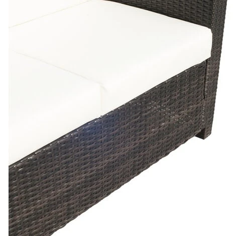 OUTSUNNY Canapé De Jardin 2 Places Canapé Droit 4 Coussins Déhoussables 130L X 70l X 80H Cm Résine Tressée Chocolat – Image 5