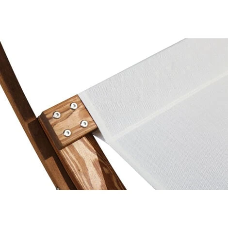 Hamac écru Sur Pieds Bois 2 Personnes 195 X 180 Cm En Textilène BORA BORA – Image 5