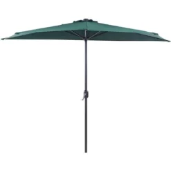 Parasol De Jardin Semi Circulaire Ombrage 270 Cm En Polyester Vert Galati