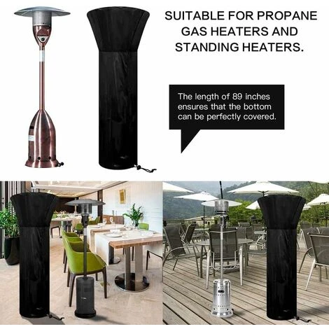 RHAFAYRE Couverture De Chauffe-Patio Housse Pour Parasol Chauffant210D Bache De Protection Pour Chauffage De Terrasse Extérieur Anti-Poussière/Vent – Image 3