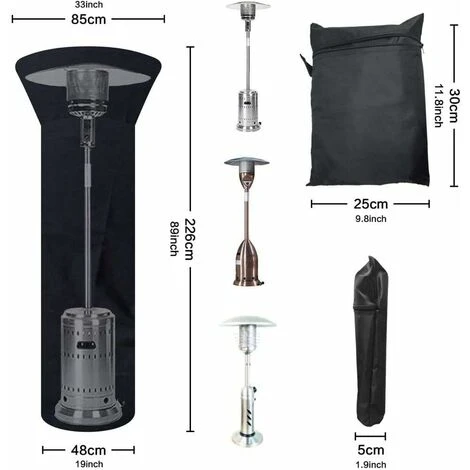 RHAFAYRE Couverture De Chauffe-Patio Housse Pour Parasol Chauffant210D Bache De Protection Pour Chauffage De Terrasse Extérieur Anti-Poussière/Vent – Image 4