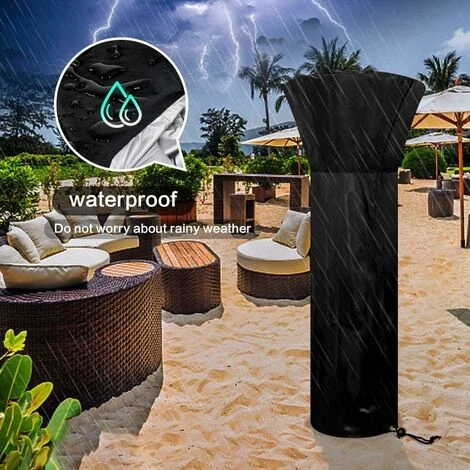 RHAFAYRE Couverture De Chauffe-Patio Housse Pour Parasol Chauffant210D Bache De Protection Pour Chauffage De Terrasse Extérieur Anti-Poussière/Vent – Image 5
