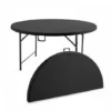 Table Pliante Ronde 8 Personnes Noire REKKEM
