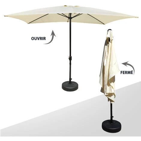 Parasol Rectangulaire 2 X 3 M - Imperméable - Jardin Ou Plage - Crème - MaxxGarden – Image 4