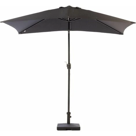 Parasol Rectangulaire - Inclinable - 2.5 X 1.5m - Imperméable - Système D'Inclinaison - Résistantes à Intempéries - Noir - MaxxGarden