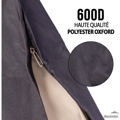 Housse De Protection Pour Parasol - Imperméable Anti-UV - Couverture Pour Parasol De Jardin - 200-300 Cm - Noir- MaxxGarden – Image 5