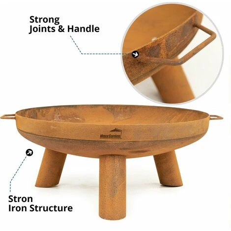 Brasero Rouille Acier - Ø80 Cm - MaxxGarden – Image 2