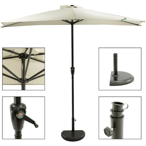 Parasol De Balcon 250 Cm - Demi Parasol - Gris - MaxxGarden – Image 3