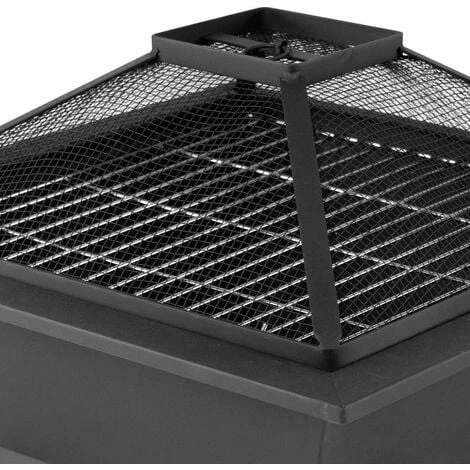 Brasero Extérieur 50 X 50cm - Avec Protection Contre Les Étincelles - Brasero De Jardin - Pour Balcon Et Terrasse - Noir - MaxxGarden – Image 2