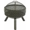 Brasero Extérieur Avec Gril Ø52cm - Brasero Et Barbecue Extérieur Durable - Brasero Avec Pare - Étincelles Inclus - Noir - MaxxGarden