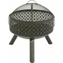 Brasero Extérieur Avec Gril Ø52cm - Brasero Et Barbecue Extérieur Durable - Brasero Avec Pare - Étincelles Inclus - Noir - MaxxGarden