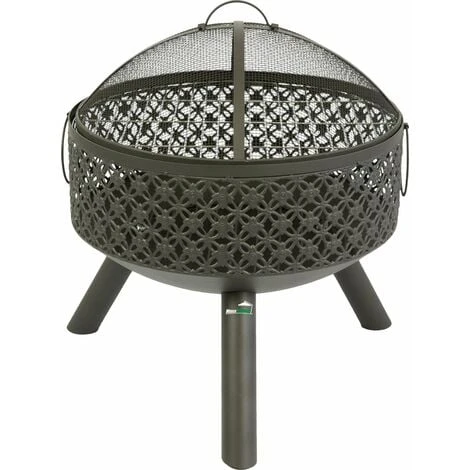 Brasero Extérieur Avec Gril Ø52cm - Brasero Et Barbecue Extérieur Durable - Brasero Avec Pare - Étincelles Inclus - Noir - MaxxGarden