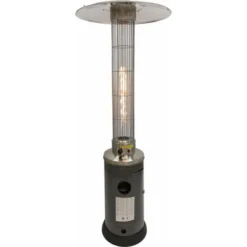Parasol Chauffant - Flameheater Chauffage - Mobile - 80 X 220 Cm - En Gaz - Noir - MaxxGarden