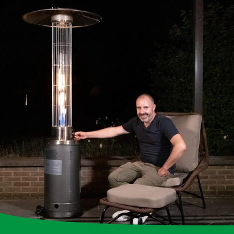 Parasol Chauffant - Flameheater Chauffage - Mobile - 80 X 220 Cm - En Gaz - Noir - MaxxGarden – Image 5