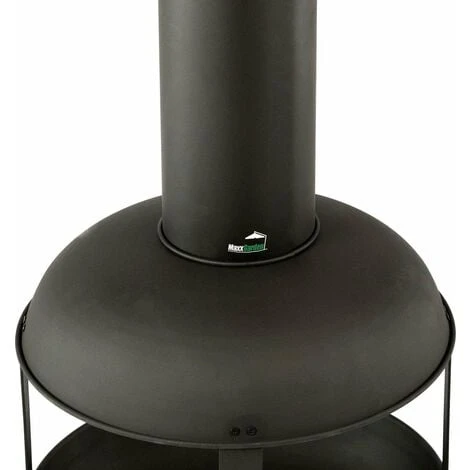 Brasero, Cheminée D’Extérieur Ø45 X 115cm, Poêle De Jardin Au Bois, Cheminée De Jardin, Noir, MaxxGarden – Image 2