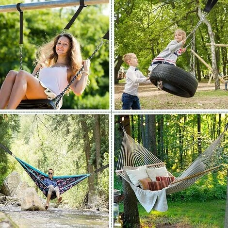 Ceinture De Hamac De Haute Qualité Pour Hamacs Et Balançoires De Jardin, Charge Maximale 1000 Kg (noir) – Image 5