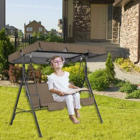 Déstockage 210D Toit De Rechange Pour Balancelle De Jardin, Canopée Pour Balancelle Remplacement De LAuvent De Balançoire Extérieure Pour Balançoire De Jardin , Housse De Rechange, (Haut 190×132×15cm+ – Image 3