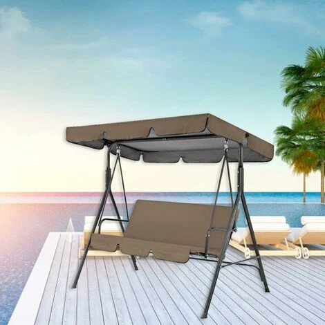 Déstockage 210D Toit De Rechange Pour Balancelle De Jardin, Canopée Pour Balancelle Remplacement De LAuvent De Balançoire Extérieure Pour Balançoire De Jardin , Housse De Rechange, (Haut 190×132×15cm+ – Image 4