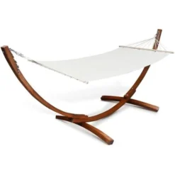 Hamac XL Avec Support Bois Et Toile écrue