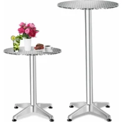 Mange Debout Aluminium Ø60cm - Table Bar, Table Haute, Table Haute De Bar - 5,8 Cm Non-pliable