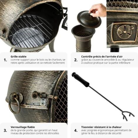 Brasero En Fonte - Cheminée De Terrasse, Poêle En Fonte, Cheminée Extérieur – Image 5