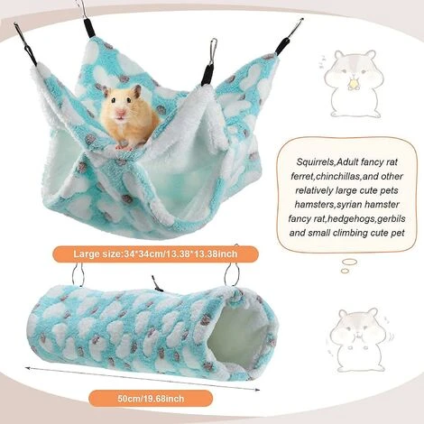 2 Pièces Petite Cage Pour Animaux De Compagnie Hamac Suspendu Tunnel Pour Petits Animaux Suspendus Lit Cage Guinée Hamac Cage Accessoires Pour – Image 2
