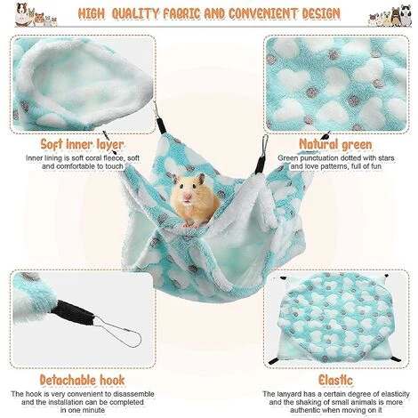 2 Pièces Petite Cage Pour Animaux De Compagnie Hamac Suspendu Tunnel Pour Petits Animaux Suspendus Lit Cage Guinée Hamac Cage Accessoires Pour – Image 3
