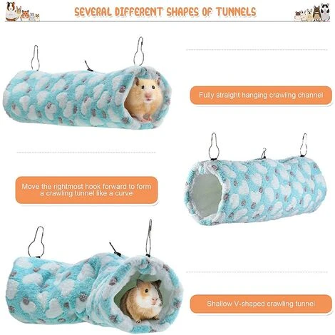 2 Pièces Petite Cage Pour Animaux De Compagnie Hamac Suspendu Tunnel Pour Petits Animaux Suspendus Lit Cage Guinée Hamac Cage Accessoires Pour – Image 4