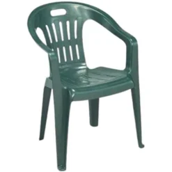 Chaise D'extérieur En Plastique Vert Piona Avec Accoudoirs