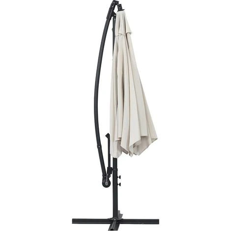 Parasol Jardin Déporté Alu Ilios - Rond - Ø 3 M - Ecru - Dalles Incluses – Image 2