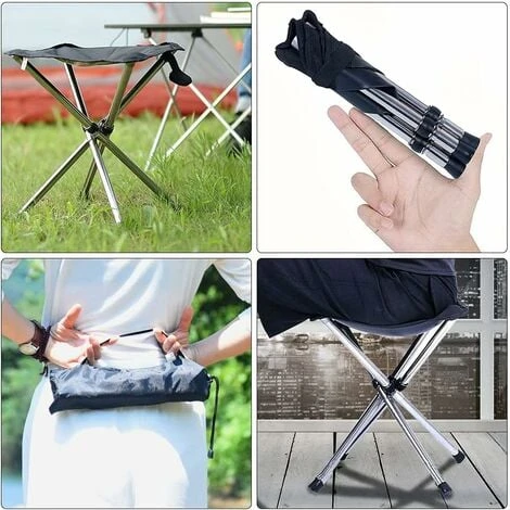 Tabouret Pliant Camping, Chaise Camping Portable Avec Sac De Transport, Mobilier De Camping Chaise Peche, Pour Voyage, Randonnée, Camping, Rassemblement, Barbecue, Pêche – Image 3
