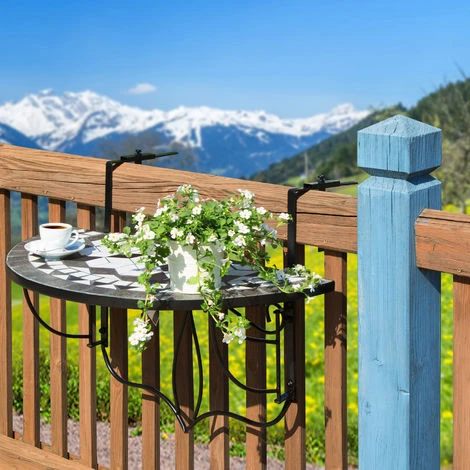 Table De Balcon Rabattable 75 X 65 X 62 Cm - Table De Jardin, Table De Terrasse, Table à Balustrade – Image 2