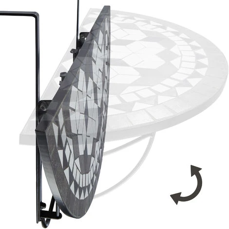 Table De Balcon Rabattable 75 X 65 X 62 Cm - Table De Jardin, Table De Terrasse, Table à Balustrade – Image 3