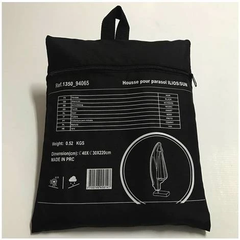 Housse De Protection Pour Parasol - 40 X 220 Cm - Noir – Image 3
