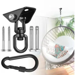 Crochet De Plafond Pour Fauteuil Suspendu Pivotant à 360 °, Balançoire, Suspension, Crochet Avec Vis Pour Béton, Bois, Aire De Jeux, Véranda, Siège Trapèze, Yoga