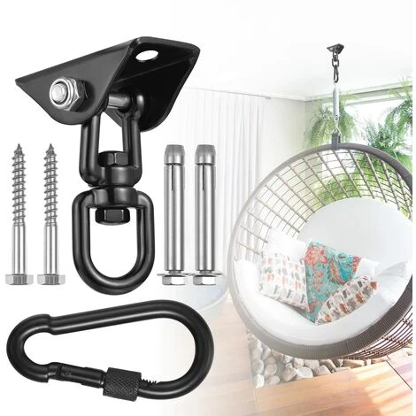 Crochet De Plafond Pour Fauteuil Suspendu Pivotant à 360 °, Balançoire, Suspension, Crochet Avec Vis Pour Béton, Bois, Aire De Jeux, Véranda, Siège Trapèze, Yoga