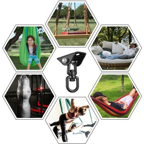 Crochet De Plafond Pour Fauteuil Suspendu Pivotant à 360 °, Balançoire, Suspension, Crochet Avec Vis Pour Béton, Bois, Aire De Jeux, Véranda, Siège Trapèze, Yoga – Image 5