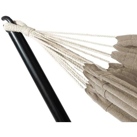 Hamac Avec Support Métal Et Toile Taupe – Image 3