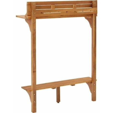 Table De Bar De Balcon 90x37x122,5 Cm Bois D'acacia Massif,pour 2 - 4 Personnes Design Scandinave Meuble237024 – Image 5