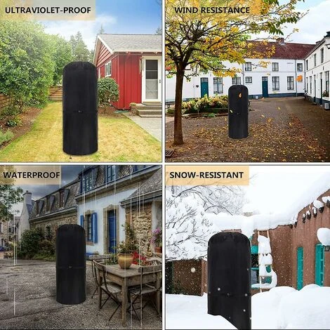 Couvertures De Chauffage D'extérieur Résistantes Aux Intempéries - Tissu Oxford 600d Résistant Aux UV - Rond - 50 X 50 X 120 Cm – Image 5