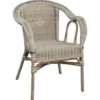 Fauteuil En Rotin Naturel Vieilli Chillvert Parma 60x66x81 Cm Avec Finition En Tissu Pitrit