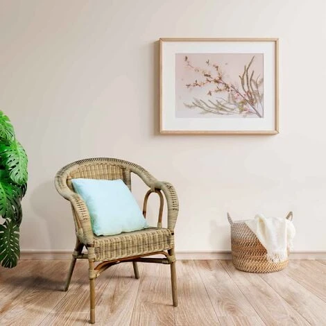 Fauteuil En Rotin Naturel Vieilli Chillvert Parma 60x66x81 Cm Avec Finition En Tissu Pitrit – Image 2