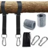 Arbre Swing Sangles Accessoire De Balançoire,1 Paire Fixation Pour Balançoire Sangles De Hamac Avec 2 Mousquetons à Crochet En D Et 2 Coussins De Protection Pour Arbres,Supporte Jusqu'à 1700 Kg