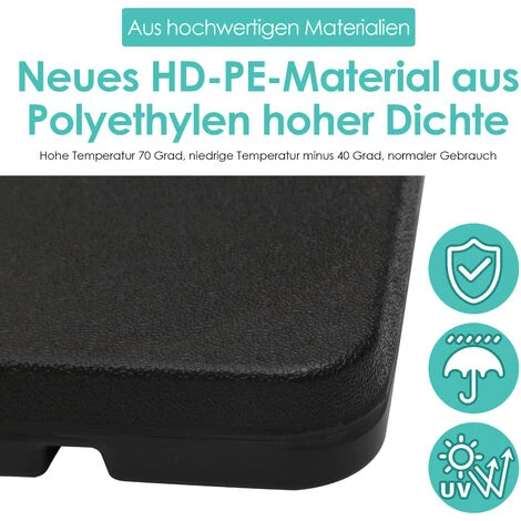 SWANEW Support De Parasol Support Carré Support De Sable Support De Parasol Remplissable Jusqu'à 80 Kg – Image 5