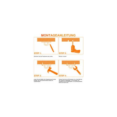 ABC Crochet De Plafond, Crochet Pivotant En Acier Inoxydable, Capacité Jusqu'à 500 Kg Crochet En U Pour Hamac Et Chaise – Image 3