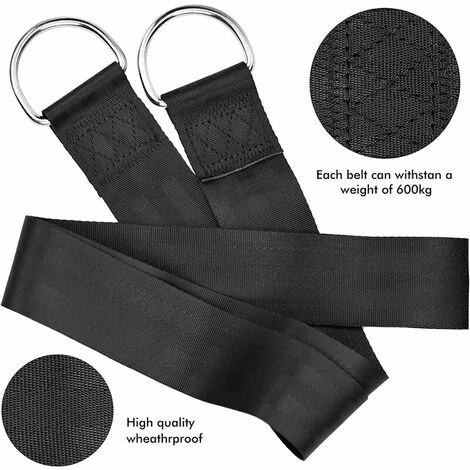 Fixation Pour Balançoire, Sangle Balancoire Suspendu Ultra Résistant Avec D-Ring Charge Maximale 500kg Pour Camping, Hamac Et Balancoire De Jardin, – Image 3